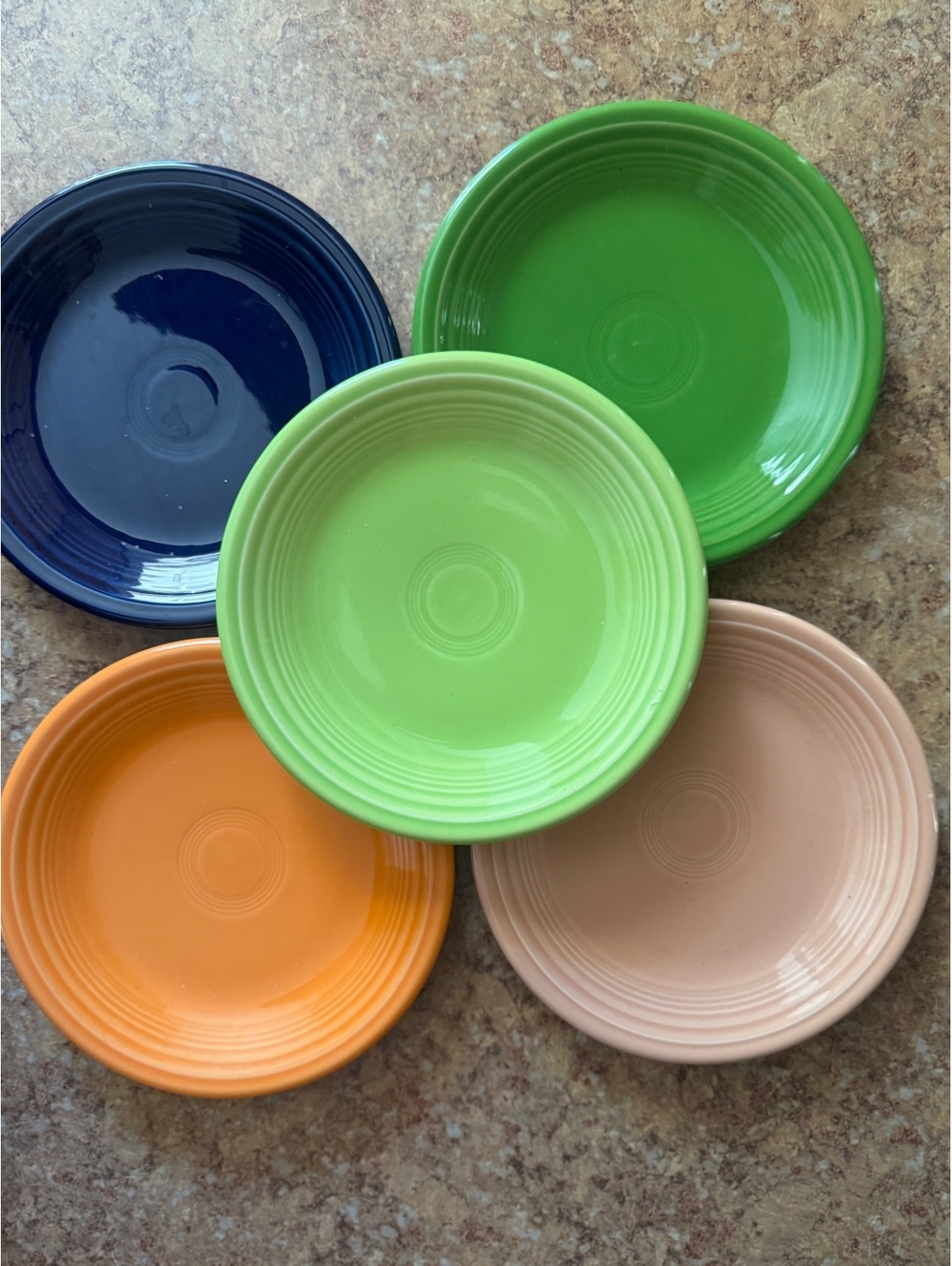 Vintage Fiesta ware Dinner Salad Plates Set of 5 – Assorted Colors (Lead-Free US